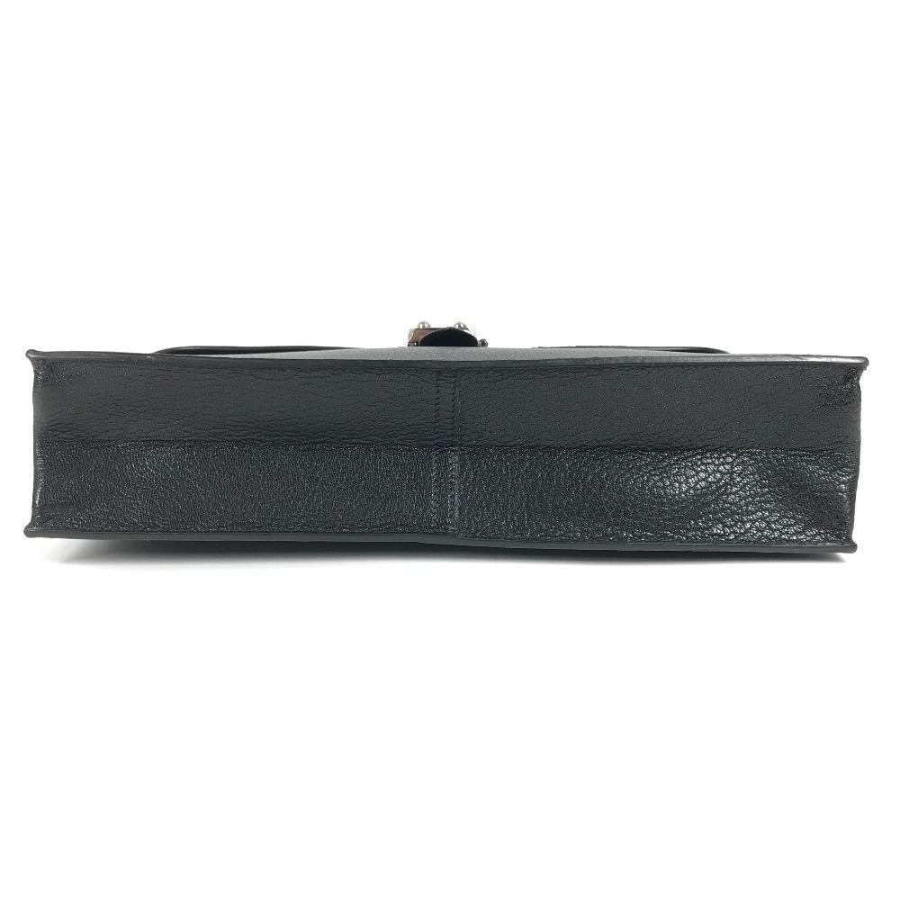 HERMES pouch bag Sac Adepeche Accessories Clutch bag Leather Black/Silver
