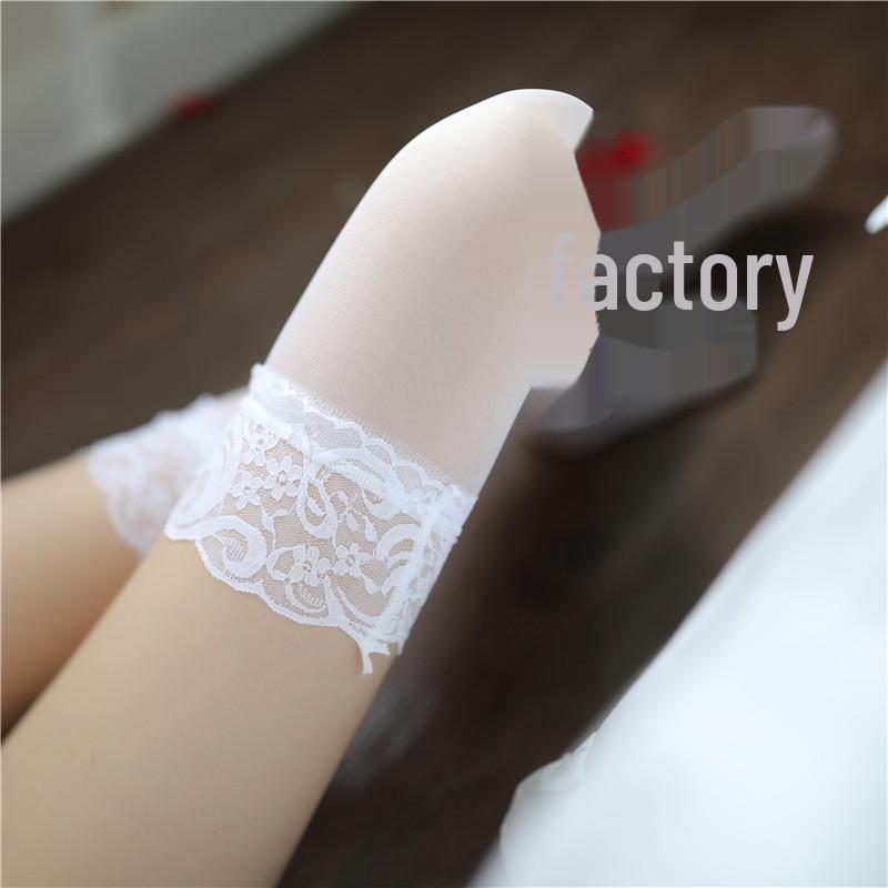 Elegant Lace High-Top Thigh-High Stockings - Sexy European and American Style with Tear-Away Feature