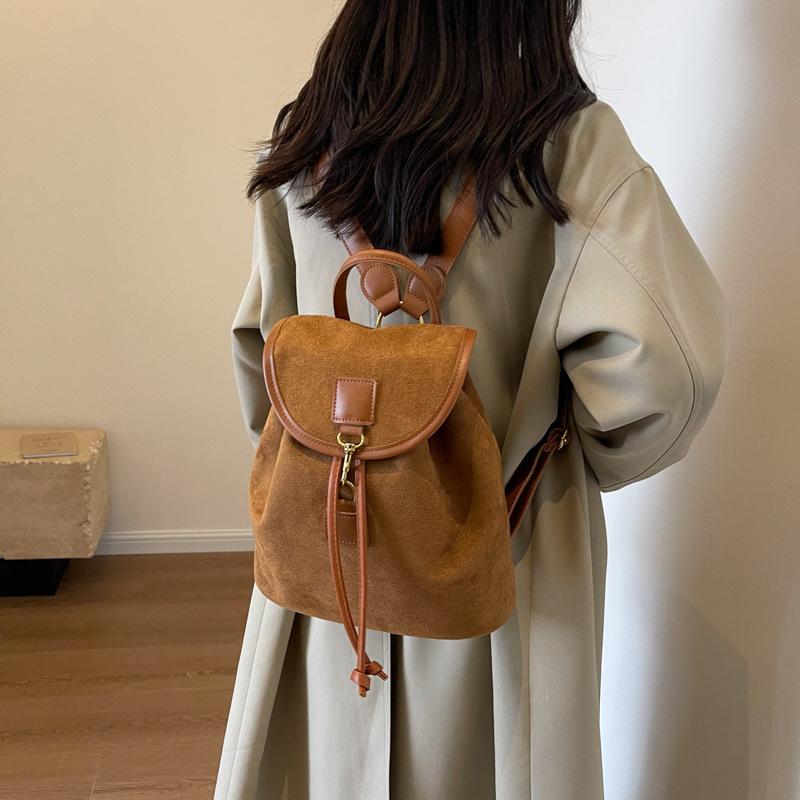 Autumn Suede Backpacks For Women Large Capacity College Student Schoolbags Suitable For Travel Daily Commuting KTB