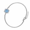 Elegant Blue Zircon Snowflake Bracelet: Japanese-Korean Style, Dainty Women's Christmas Gift