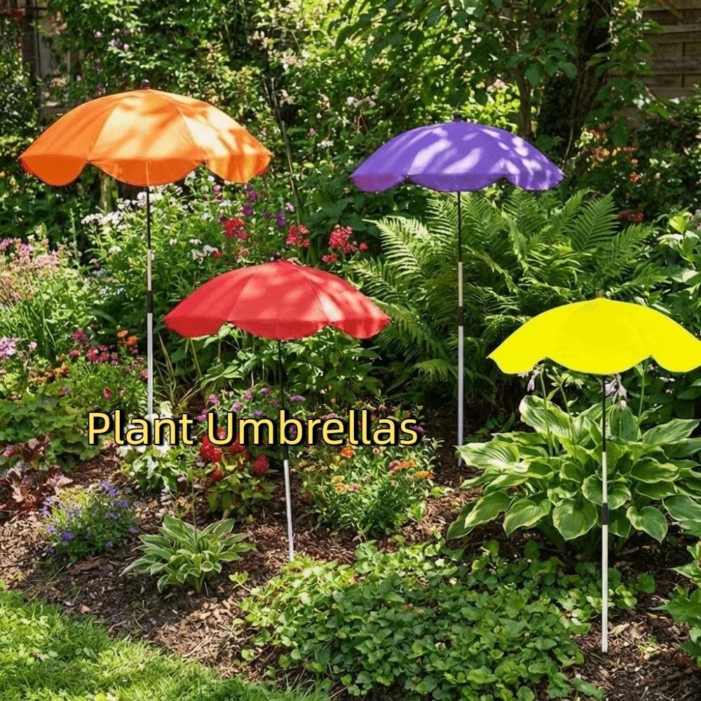 65cm Telescopic Plant Umbrellas Adjustable Garden Umbrella Shade Outdoor Sunblock Cover  Flowers