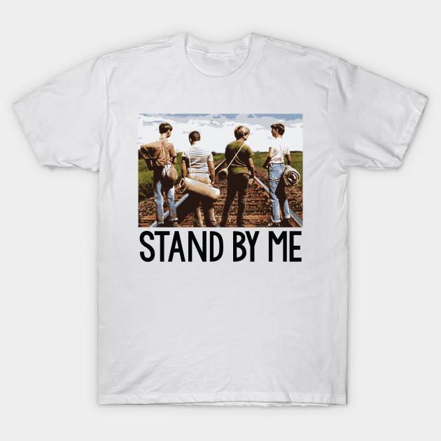 Мужская черная футболка с принтом Stand By Me, печать на трансферной бумаге без вырезания, хлопковая футболка S белый