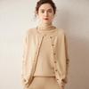 Women's Versatile Round Neck Casual Cashmere Knit Cardigan - Lightweight, Large Size Outerwear