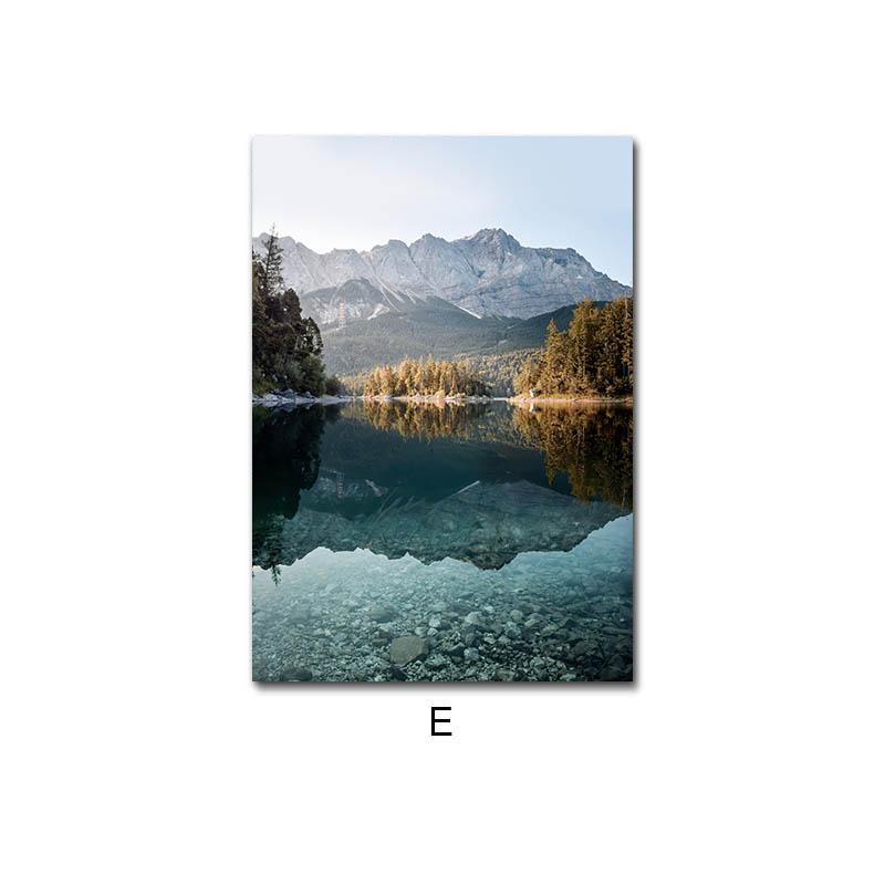 Natur Landschaft Leinwand Malerei Reise Fotografie Leinwand Kunst Nordic Poster Druck Wald Herbst Landschaft Wand Dekoration Bild
