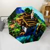 Minecraft5 Print Automatic Umbrella, 8 Rib Iron Frame, Plastic Handle, Suitable for Outdoor Travel &Daily , Ideal Gift