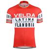 Flandria Red Bicycle Cycling Man Retro Mtb Shirt Short Sleeve Bike Enduro Retro Jersey Suit Tripel Bib Short 2026 Summer Breathable Cycling Suit Set