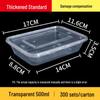 Rectangular 750/1000ml Disposable Transparent Plastic Takeout Meal Box
