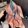 Luxury Brand Silk Scarf Women Large Shawls Hijab Design Stitching striped arrow imitation silk sunscreen outdoor beach towel