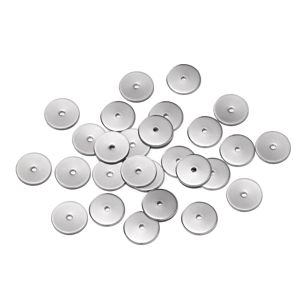 

50 шт. Золотые плоские круглые разделительные бусины 4-10 мм из нержавеющей стали, разделительные бусины для браслета, ожерелья, ювелирных изделий, аксессуаров 6mm