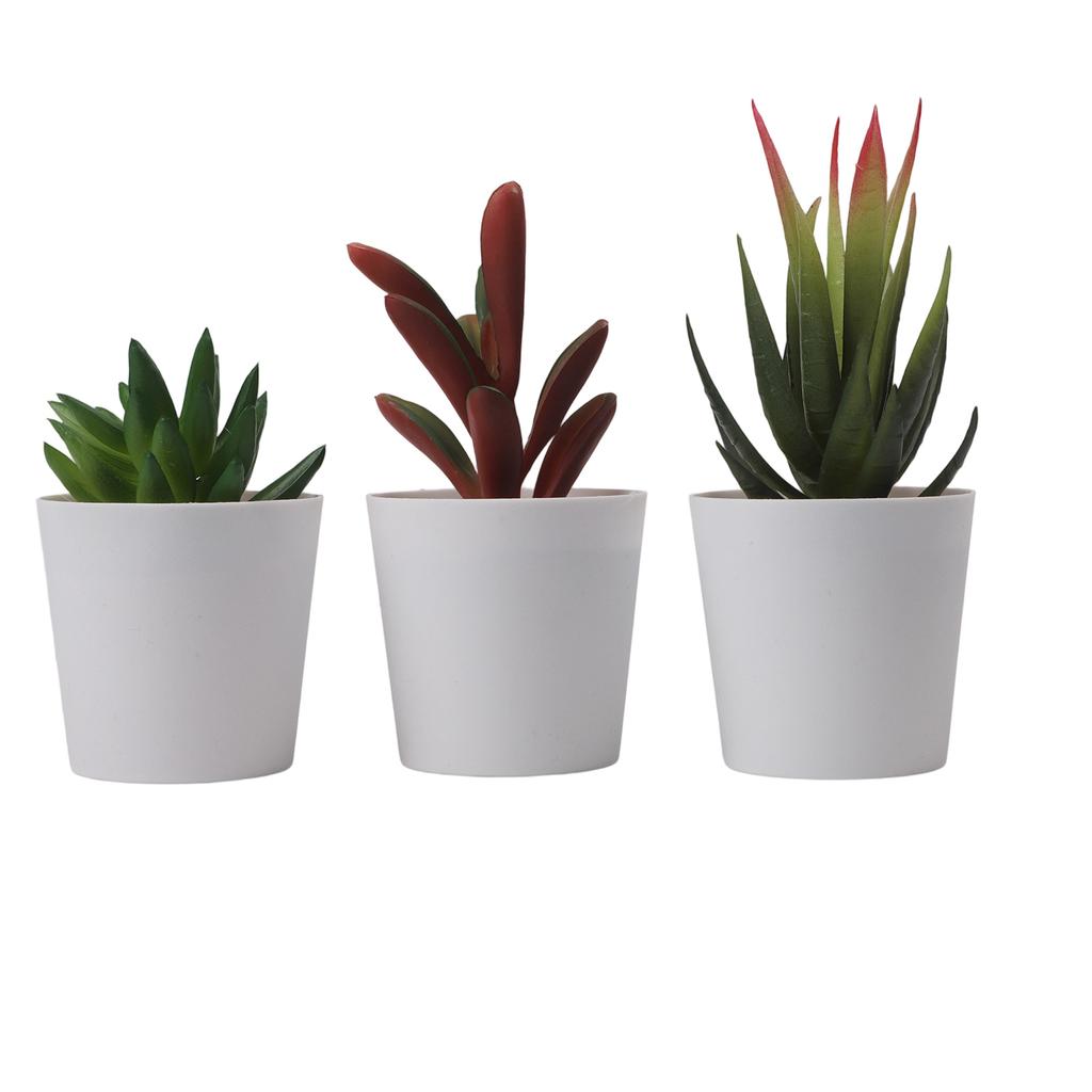 3pcs Artificial Succulent Bonsai Plants Charming Desktop Simulation Succulent Plant Set Home Desk Office Wedding Table Decor