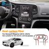 Skutečná měkká nálepka z uhlíkových vláken pro Renault Megane 4 2016 2017 2018 2024 2025 Ozdoba obrazovky středové konzole