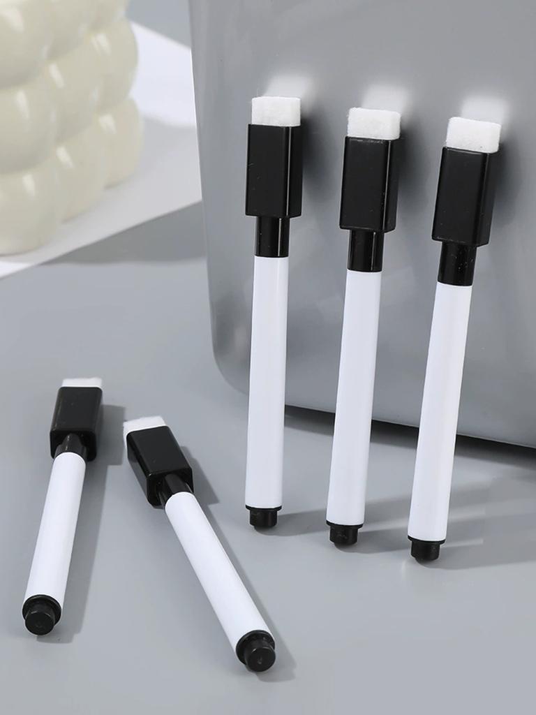 25/50Pcs Black Dry Erase Markers With Eraser Cap-Miniwhite Board Marker For Office School Supplies-Vastea