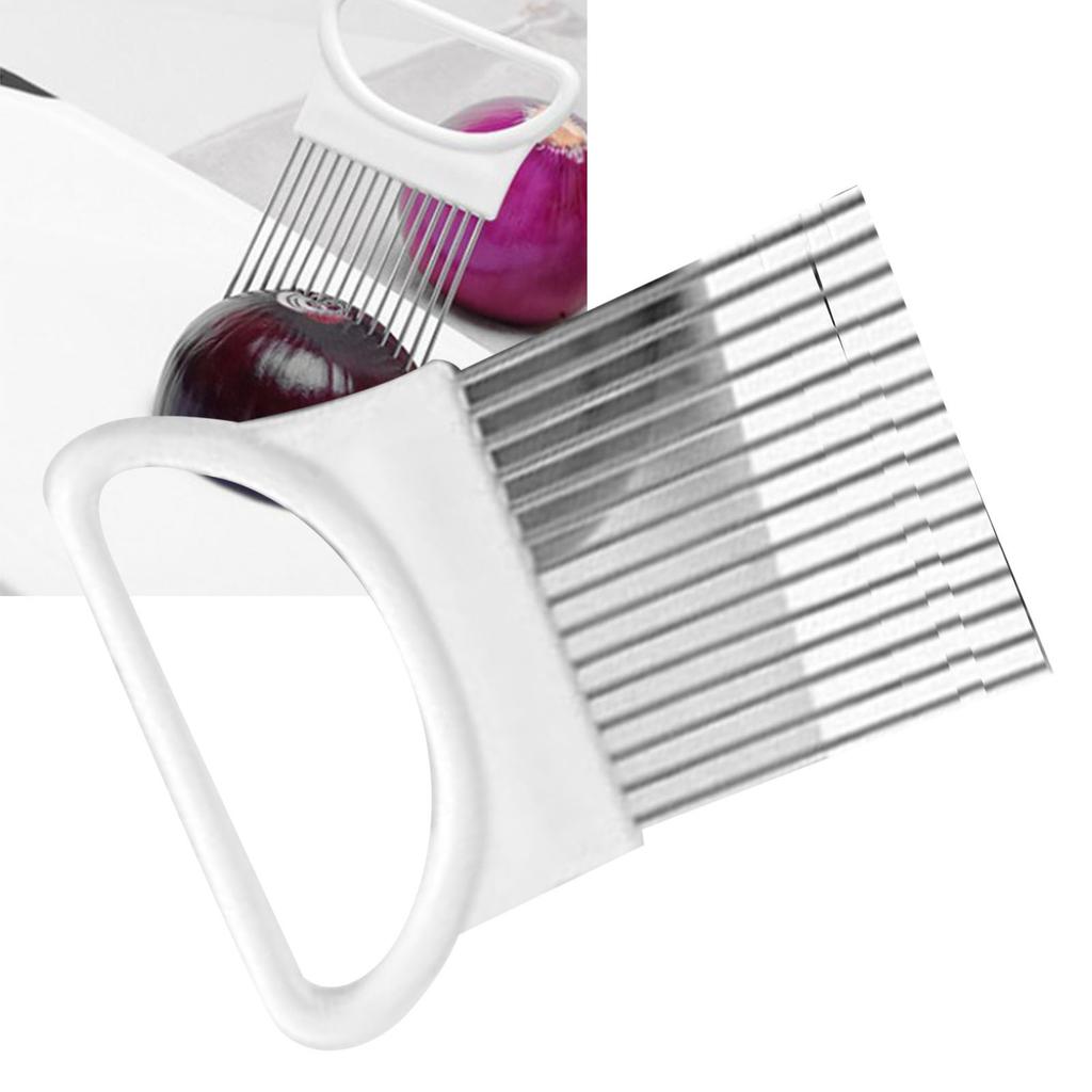 Stainless Steel Onion Holder Onion Cutter Assistant Stainless Steel Kitchen Gadgets for Slicing Meat Floss Fruits