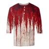 Men's Halloween Print Raglan Dralan Three-quarter Sleeve Casual Top