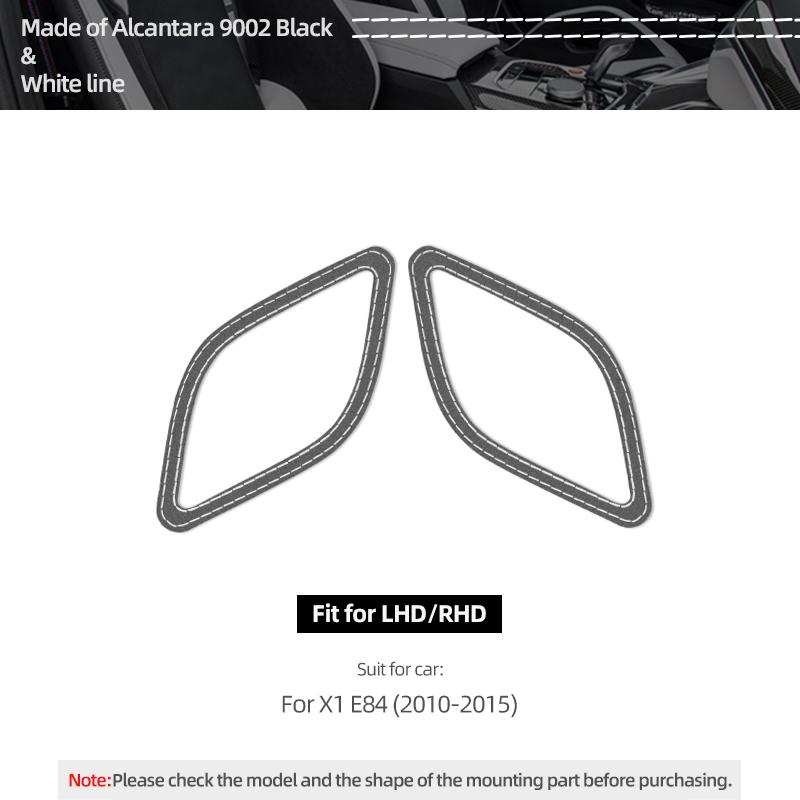 Für BMW X1 E84 2010-2014 Hergestellt aus Alcantara Auto Innenraum Armaturenbrett Seitenlüftungsauslass Zierrahmen Aufkleber Tuning Zubehör