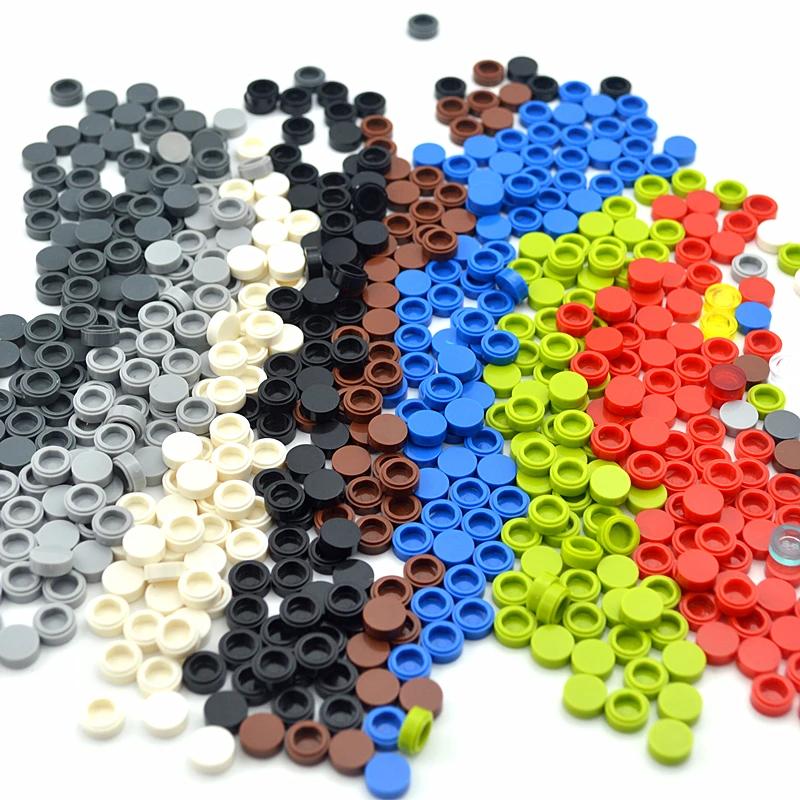 450pcs Smooth Round 1x1 Flat Studs Building Blocks Accessories 98138 Colorful Compatible with MOC Creative Toys