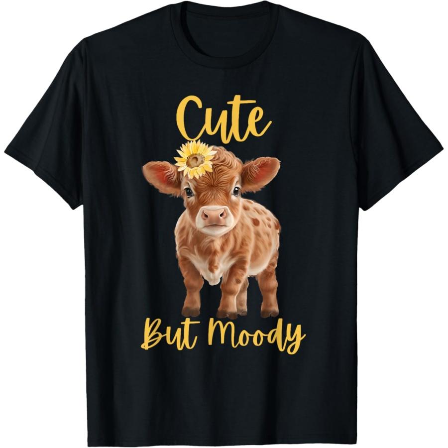 

Cute Cow-Moody Cow Lovers Farm Cowgirl Baby Sunflower T-Shirt XXXXXL чёрный