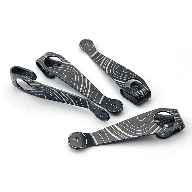 Black Top Quality Titanium Pocket Knife Clip Kydex Back Clips Waist Clip for C81 C10 C11 Folding Knife Back Clip