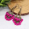 Handmade retro exquisite water drop fringed earrings women's long versatile temperament earrings smart personality show face thin earrings