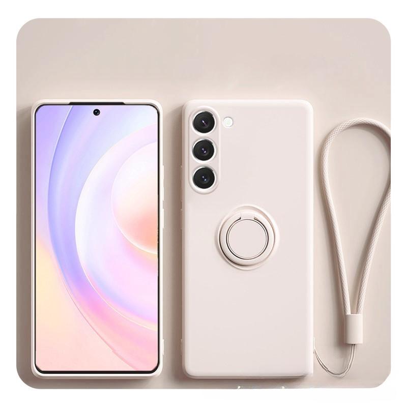Silikonowy Pierścień Paska Etui na Telefon dla Samsung Galaxy S21 FE S25 S24 Ultra S23 S22 Plus A53 A14 A54 A34 A13 A32 A24 Pokrowiec Magnetyczny