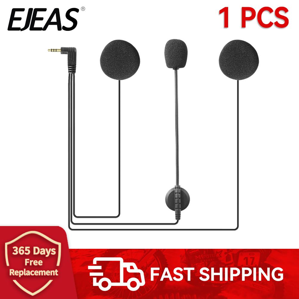 EJEAS V6 Pro Motorcycle Helmet Intercom 3.5mm Microphone Speaker Headset for Vnetphone V4 V6 Bluetooth Interphone Helmet Communication 7