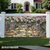 2D Purple Daisy Stone Wall Backdrop for Photo Booth & Party Decor