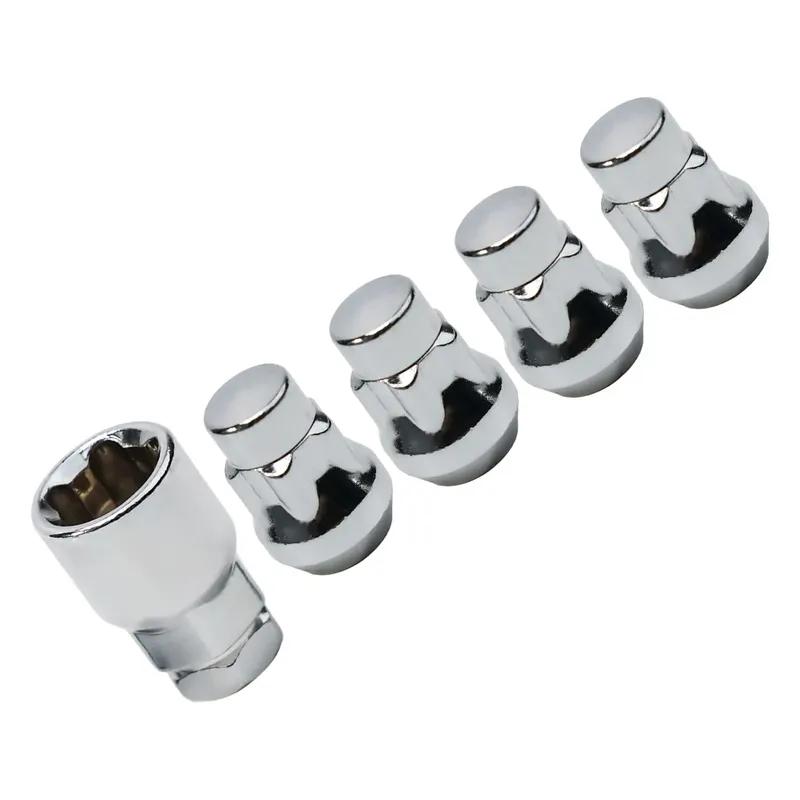 

4Pcs*1.5 Locking Wheel Nuts Tapered Key For FORD S-MAX For Mondeo Silver Anti-theft Tire Locks Screwed Wheel Locks