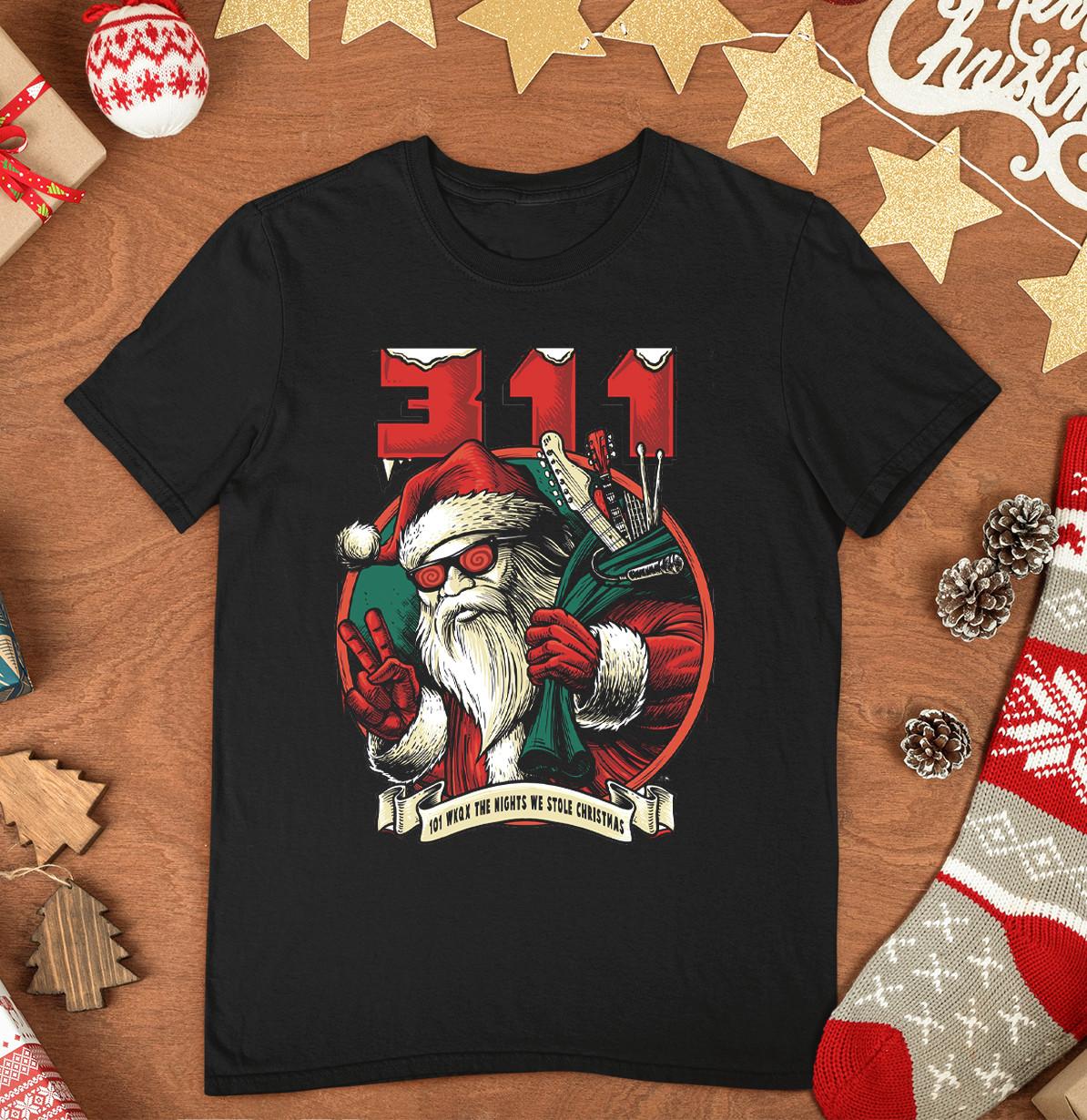 NEW Santa Christmas 311 Band Merry Christmas Black S-4XL Shirt S
