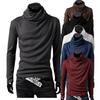 Herren Einfarbiges Lässiges Rollkragen Langarm T-Shirt