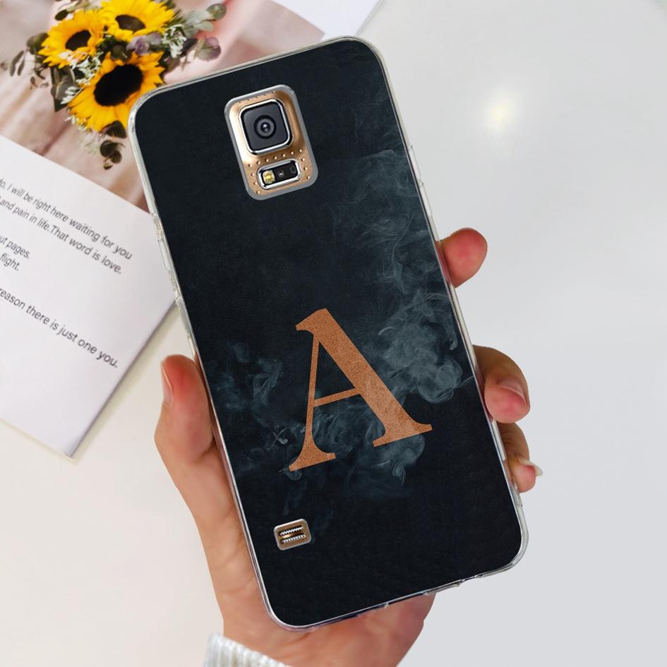 For Samsung Galaxy S5 Case SM-G900F S 5 Cover Fashion A Z Letters Clear Silicone Soft Funda For Samsung S5 Neo i9600 Bumper 5.1"