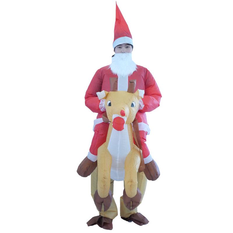 Christmas Halloween Santa Reindeer Inflatable Costume for Outdoor Party or Performance