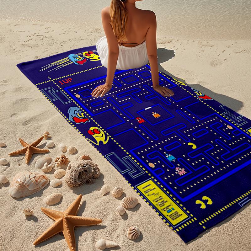 Pac game Adventure Beach Towel, Super Soft Microfiber, Gift for Her/Him, Birthday, for Pool, Beach, Travel, Home Decor Fan gifts