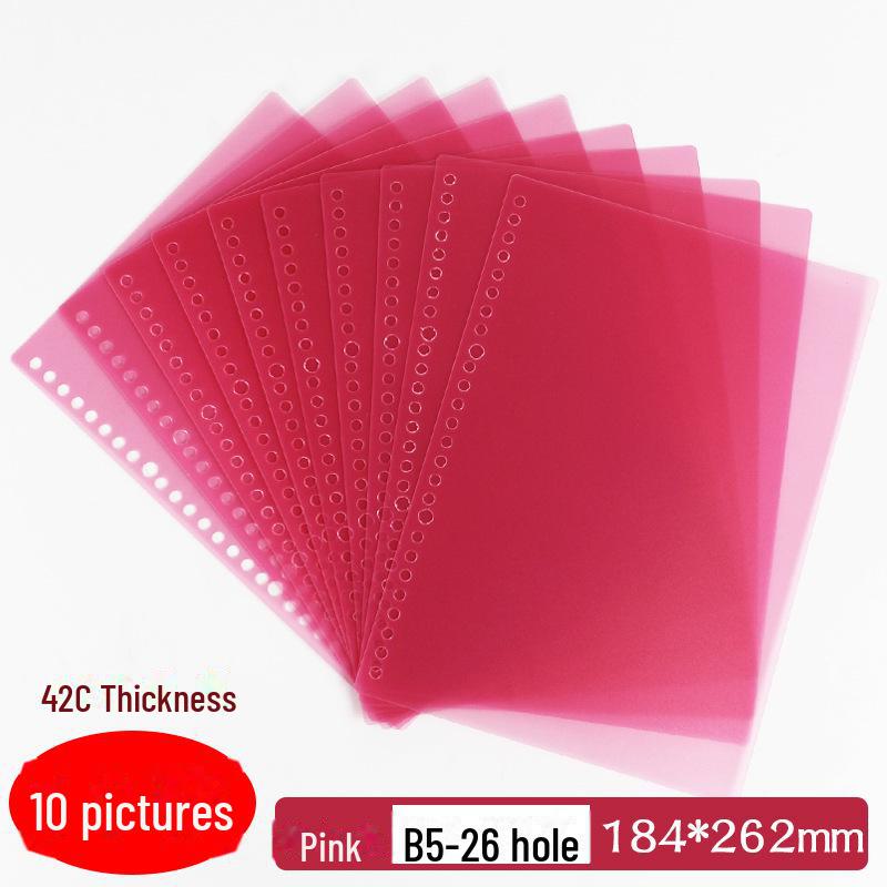 5-Pack Frosted A4 Detachable DIY Loose-Leaf Book with Colored Cover, A5/B5 Opening Ring Hole Folder