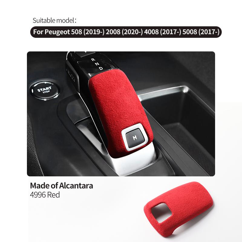 For Peugeot 508 2008 4008 5008 Gear Shift Knob Boot Cover Trim Stickers Made of Alcantara Car Premium Lnterior Tuning Accessory