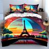 Eiffel Tower with Sunset. Bedding Sets Duvet Cover Sets Duvet Covers Pillowcases(1*Duvet Cover 2*Pillowcases Without Duvet Insert)