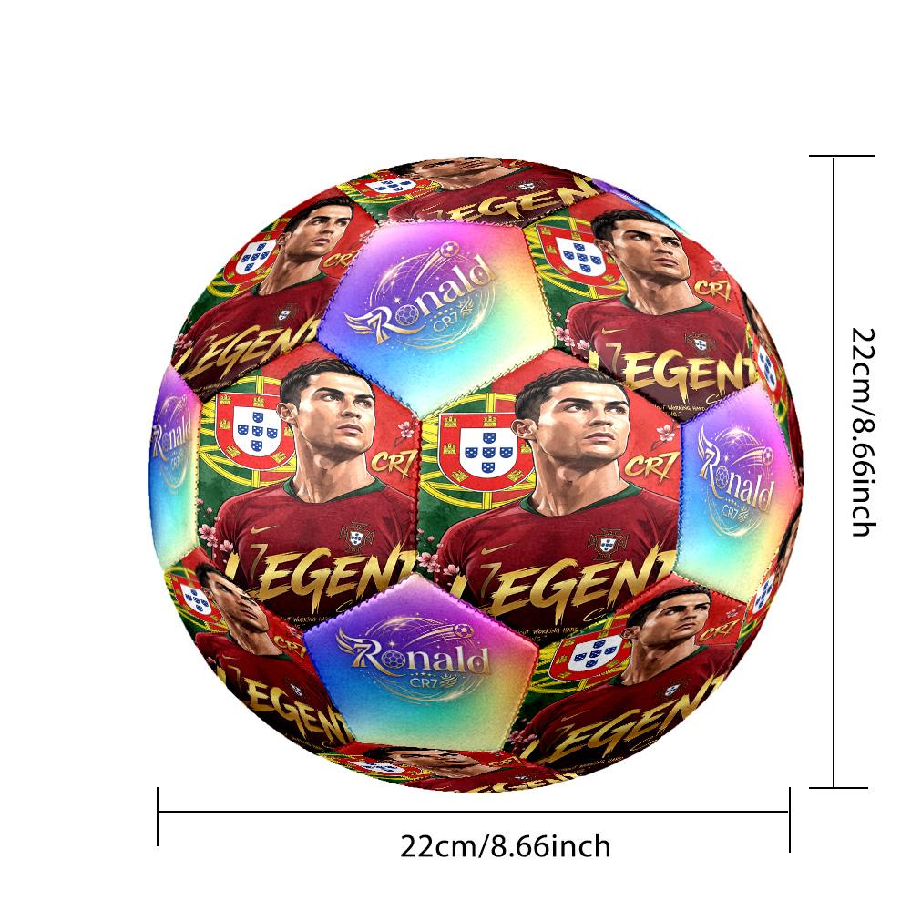 Ronaldo's Portugal's Cr7 Legend Soccer Ball Size 5 Football Machine-Stitched Indoor/Outdoor Universal Football Perfect Commemorative Gift for Soccer L