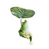 Cartoon Fun Cute Umbrella Frog Sculpture Jewelry Creative Lotus Leaf Frog Statue Aquarium Fish Tank Balcony Garden Decoration