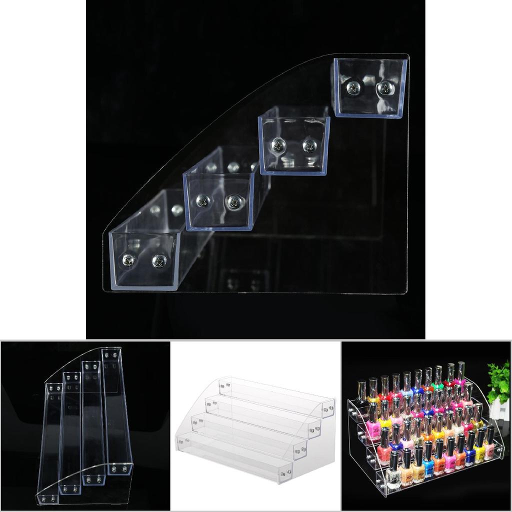 Durable Nail Polish Acrylic Clear Makeup Display Rack Organizer Holder Four Layers