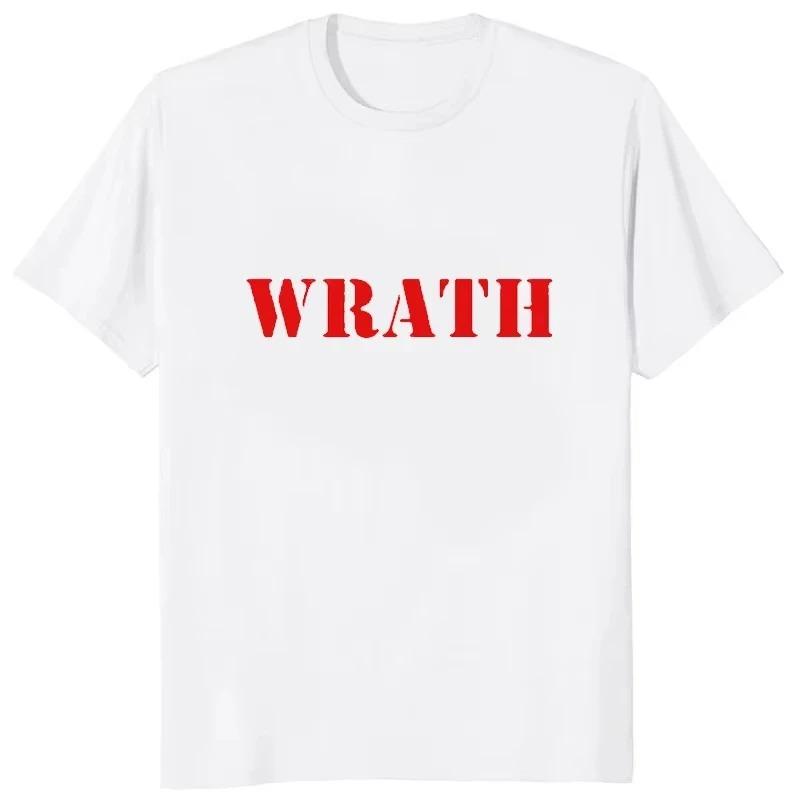 2026 New WRATH Men's 100%cotton Retro Funny Tshirt Women's Unisex Oversized Y2K Hipster Tee Casual Loose Outdoor Streetwear