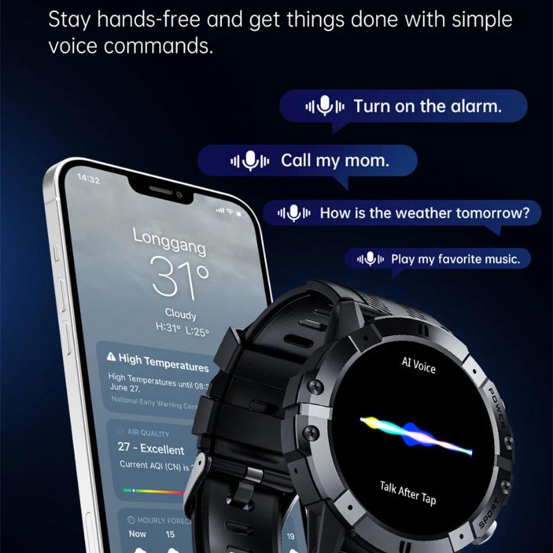 2025 New Outdoor Man's Smart Watch Bluetooth Call Smartwatch Fitness Tracker Clock IP68 Waterproof Watches Woman for IOS Android