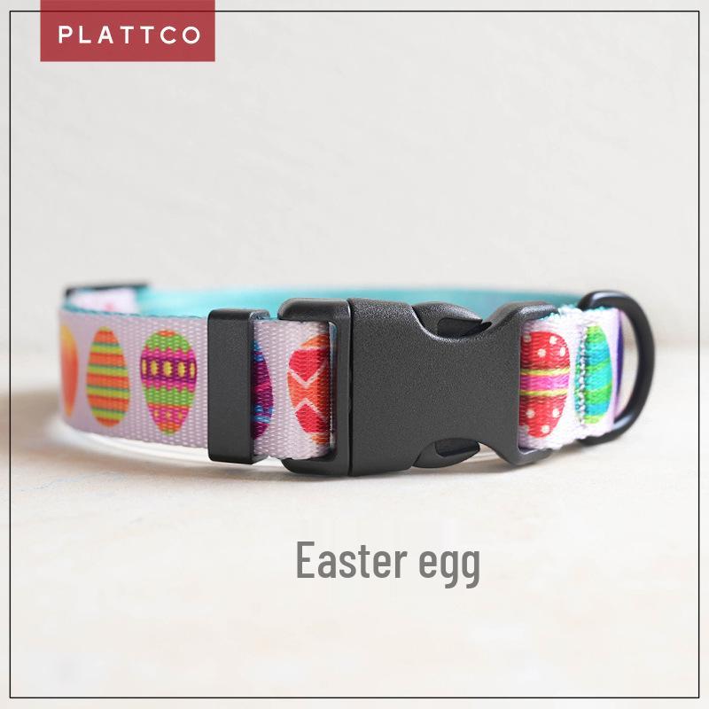 PLATTCO Милый разноцветный принт Поводок и ошейник для собаки PDC341 M 2.5cm (42-48cm)