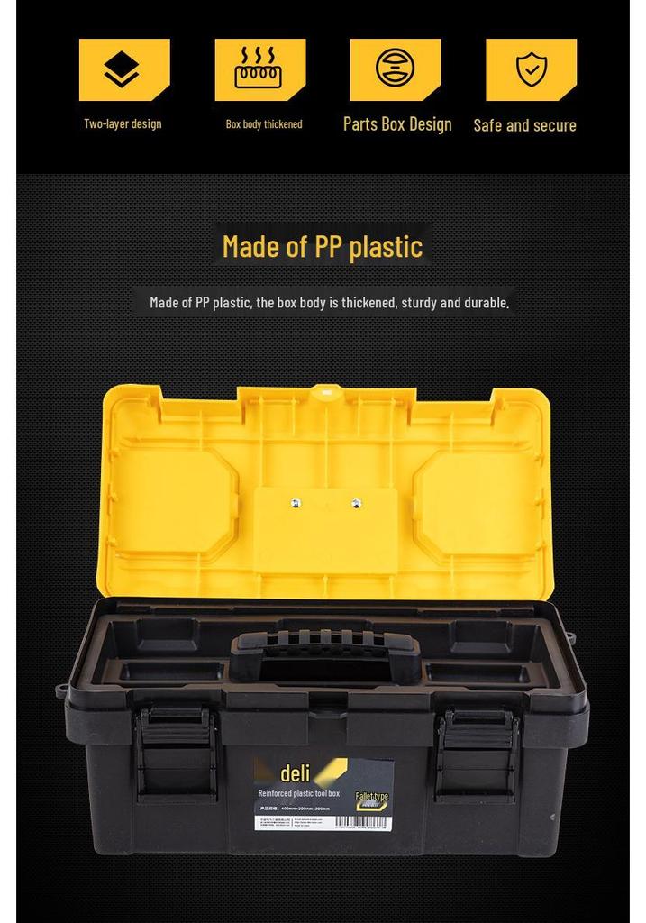 Deli Tools 17" Multi-Functional Portable Tool Storage Box DL-TC270