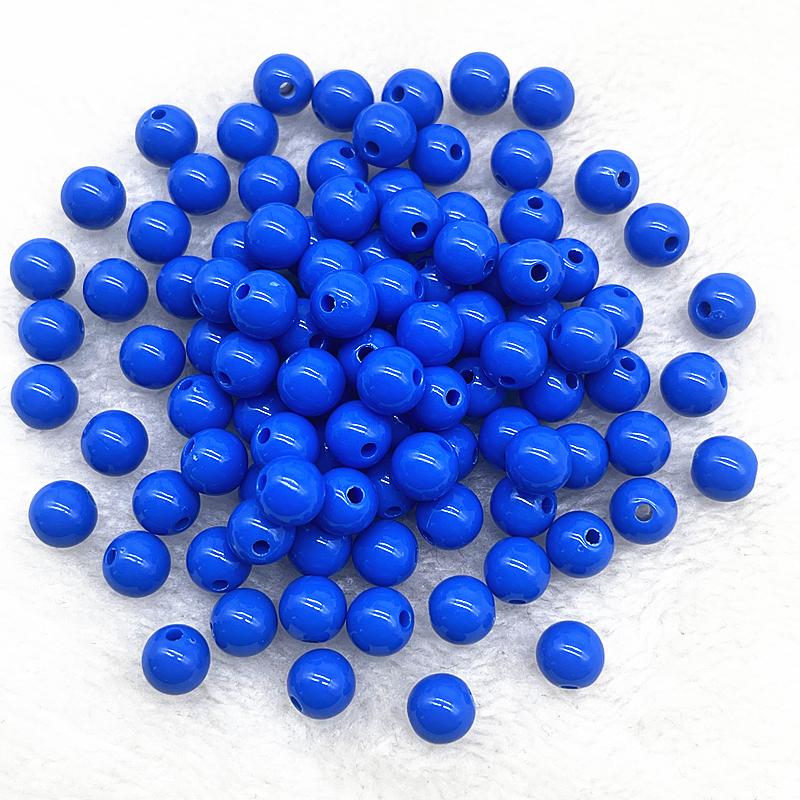 4/6/8mm Runde Anhänger Acrylperlen Lose Abstandshalterperlen zum Schmuckbasteln DIY Handgemachtes Armband Halskette