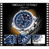 Men's Quartz Watch with Date Function, Stainless Steel Band, 3ATM Waterproof, Casual Analog Style Brown Blue