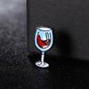 WINE TIME Wine Bottle Glass Couple Brooch For Women Men Red Wine Cup Enamel Lapel Pins Bag Clothes Button Badge Cartoon Jewelry