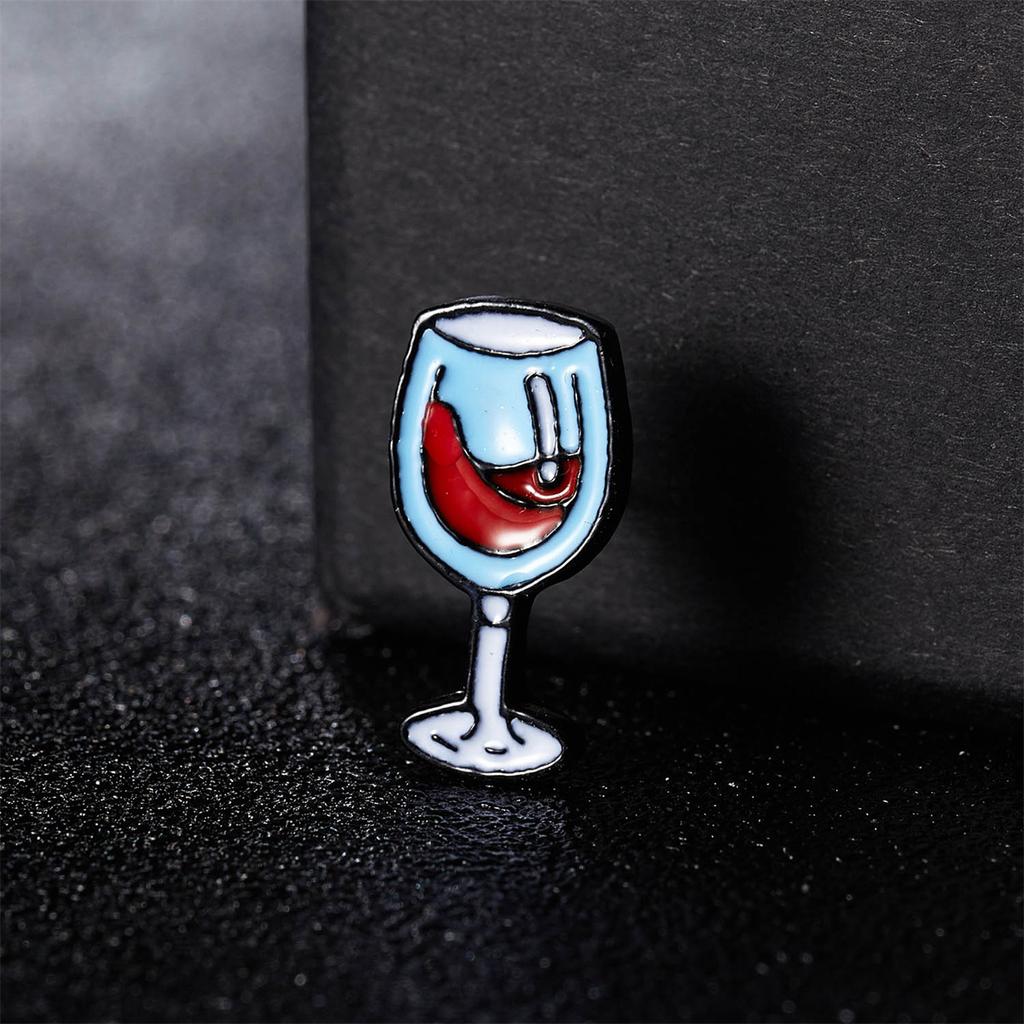 WINE TIME Wine Bottle Glass Couple Brooch For Women Men Red Wine Cup Enamel Lapel Pins Bag Clothes Button Badge Cartoon Jewelry