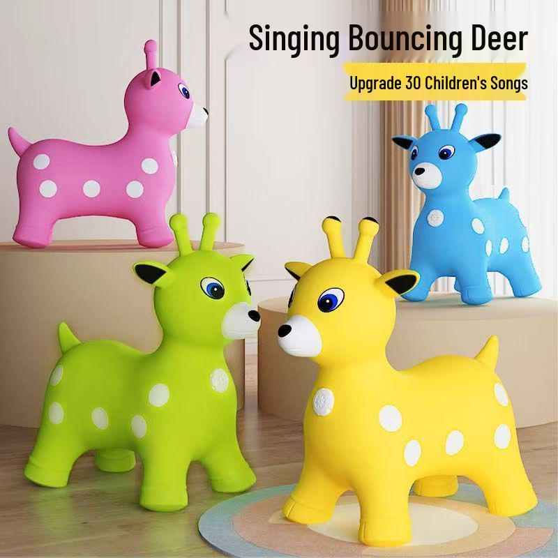 Musical Inflatable Bouncing Deer Horse Toy for Kids