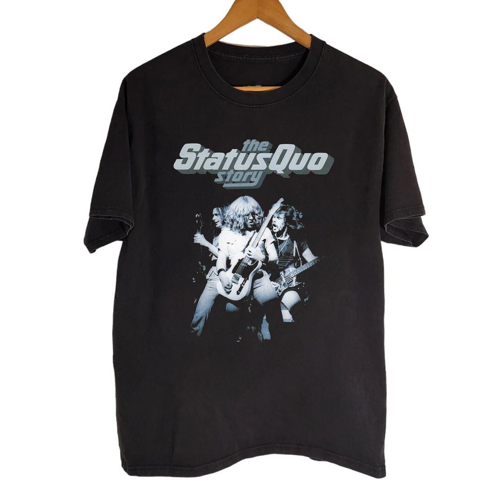 

NEW Status Quo Black Cotton Unisex S5XL Gift For Fans Shirt MI329 Unisex T-Shirt S