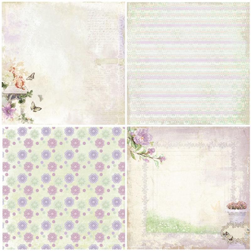 24 de foi de flori mov deschis Tampoane de hârtie pentru artizanat matrițe de tăiat fundal de artă origami pentru albume de însemnări Realizare de carduri