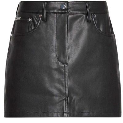 Damen Jeans Leder Minirock